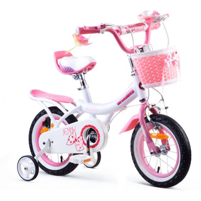 Detský bicykel 12" RoyalBaby Jenny ružovo-biely 